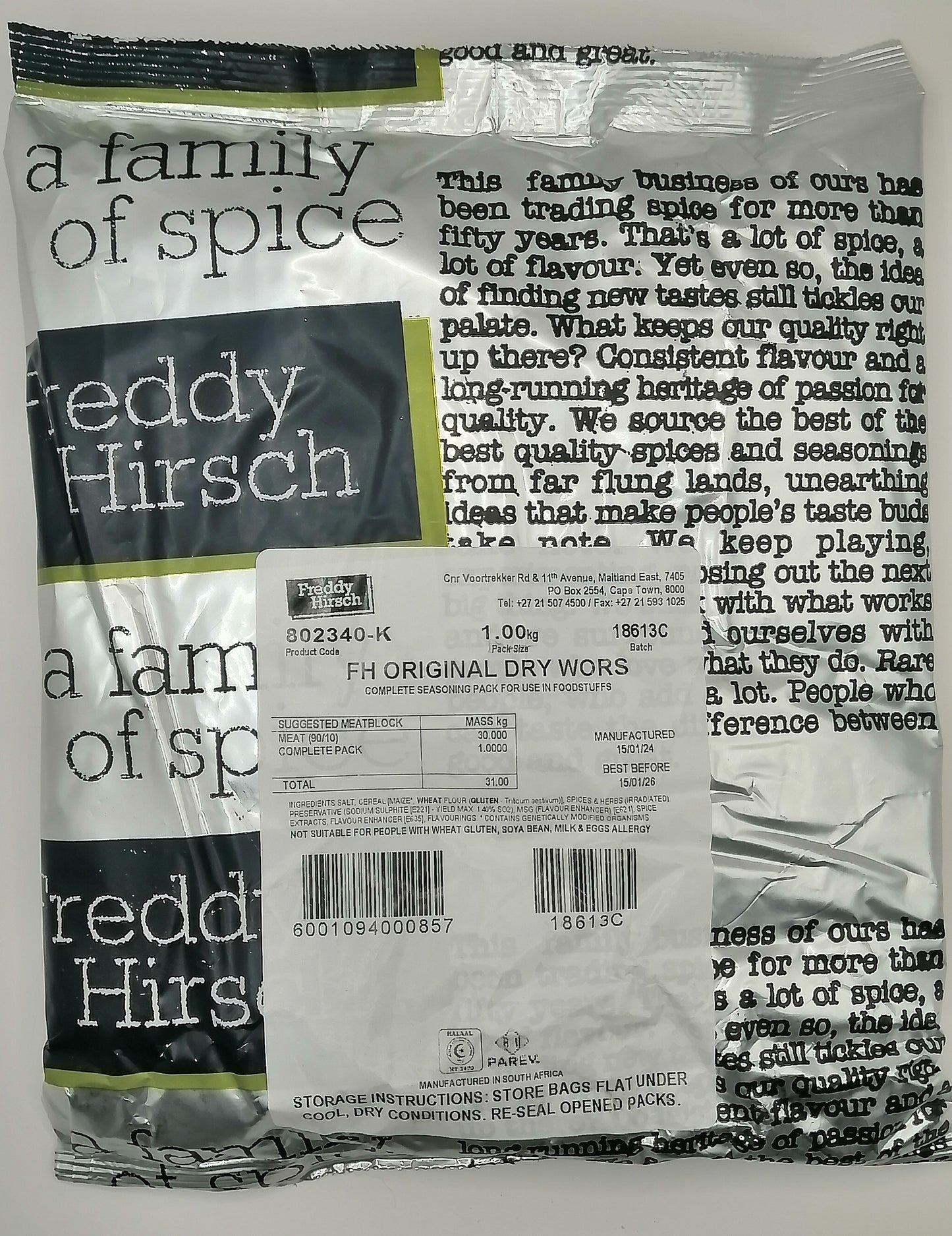 FH Original Dry Wors Seasoning