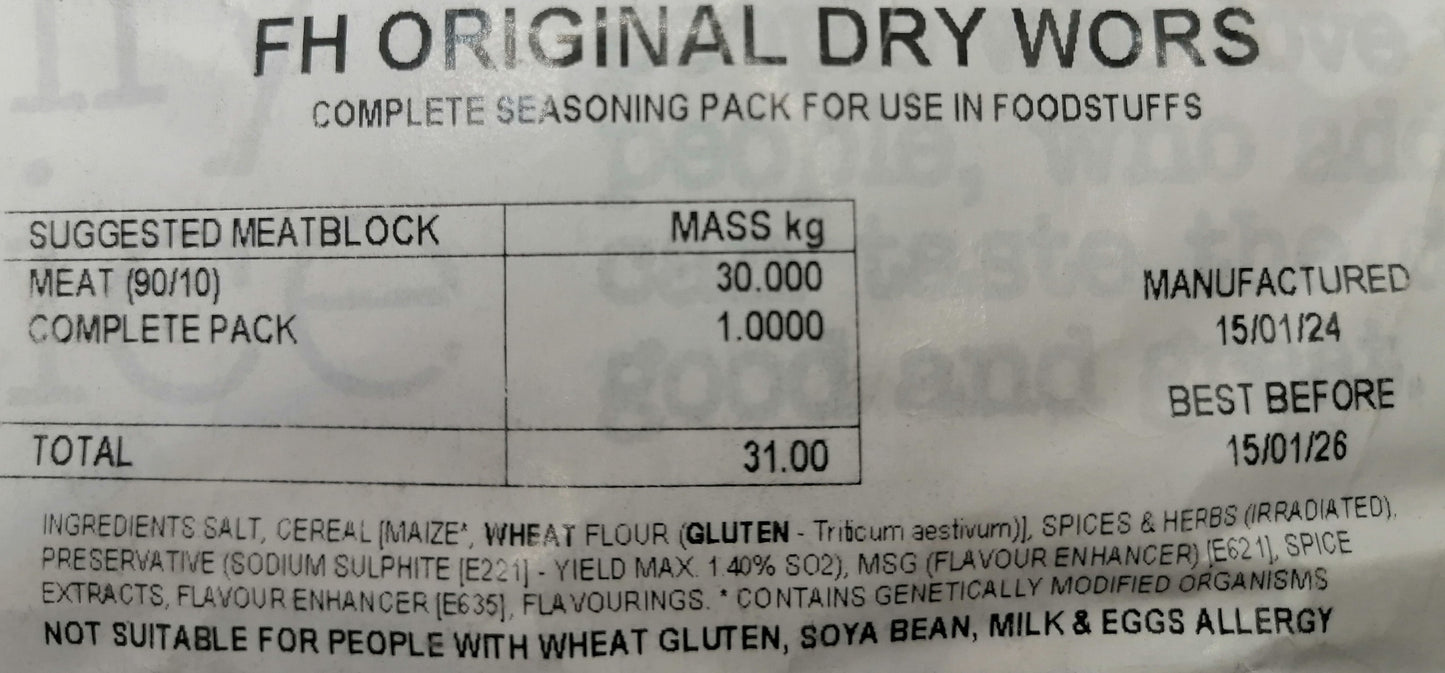 FH Original Dry Wors Seasoning